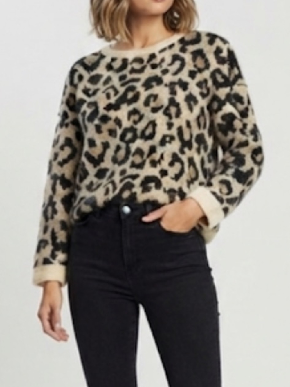 GLASSONS Animal Print Sweater Wool Mohair Blend Small